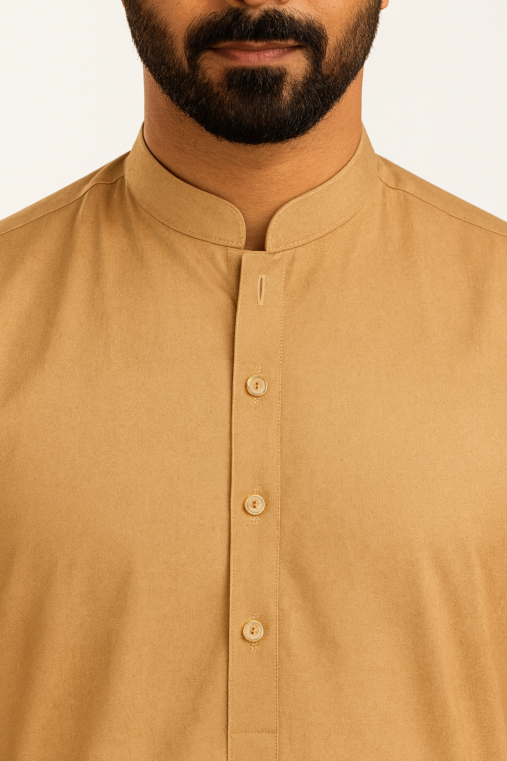 Pasha Premium | 100% Soft Egyptian Cotton | Luxurious Unstitched Fabric (Camel Color)