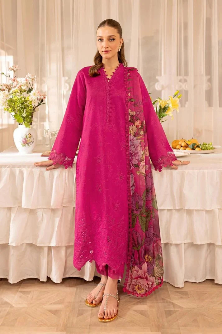 3-Piece Embroidered Dhanak Suit – Soft Peach | Heavy Sequence Work | Winter Collection