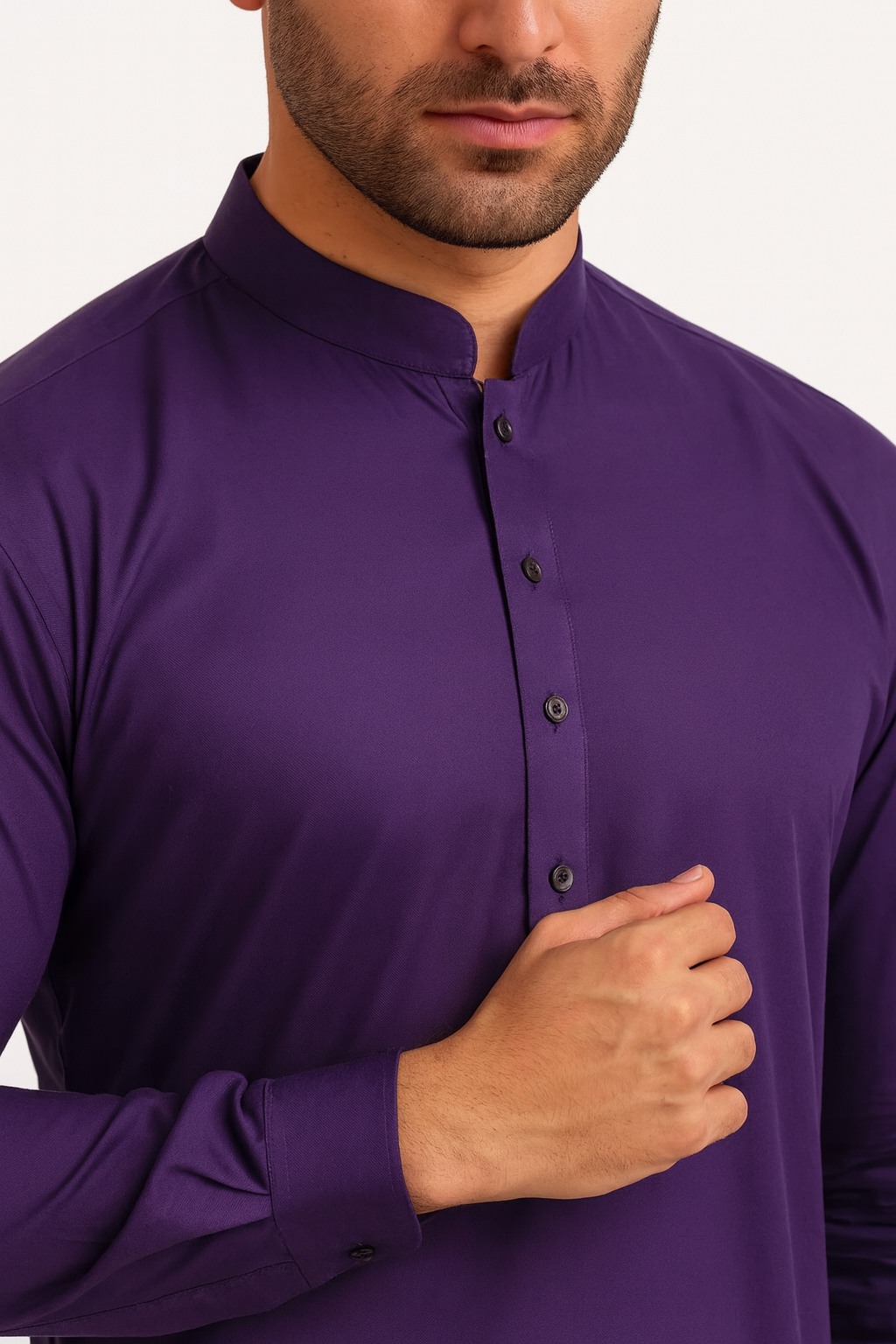 Premium Egyptian Cotton – Royal Purple | Luxury Men’s Shalwar Kameez Fabric (4.5m)