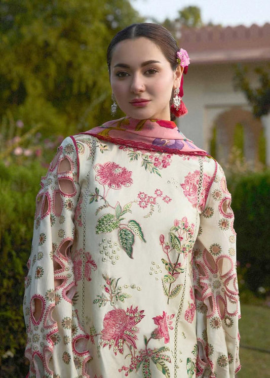 3-Piece Embroidered Suit – Ivory | Wool Shawl | Daman Patch