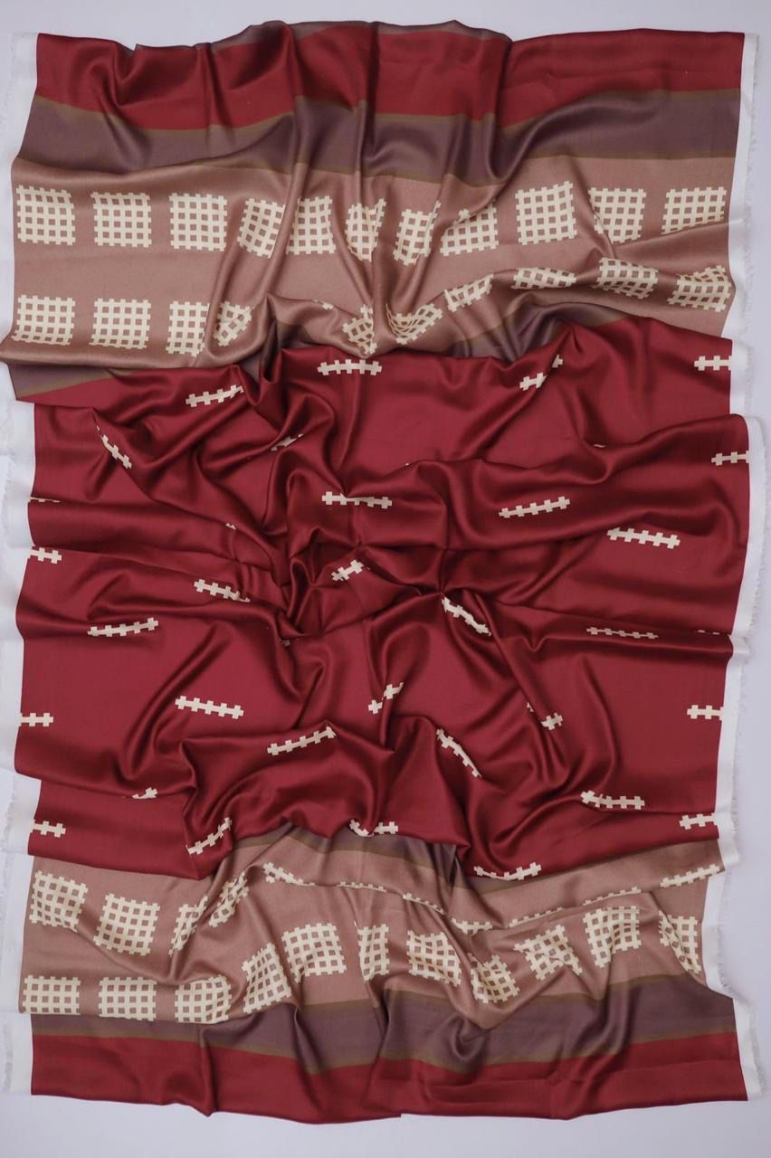 Dhanak 3PC Embroidered Suit | Deep Maroon | Digital Print Dupatta