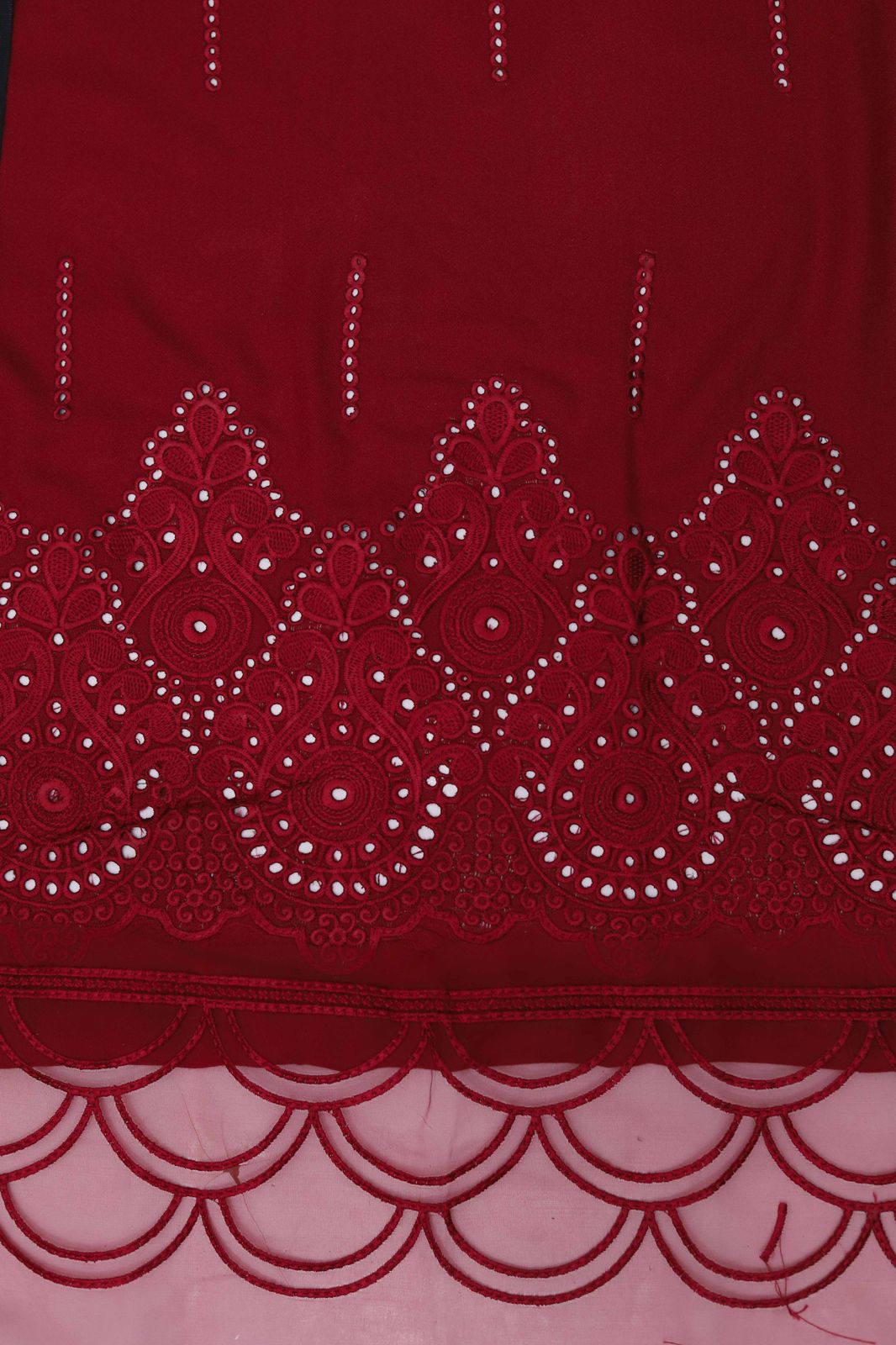 Mahnur Dhanak – 3PC Embroidered Suit | Deep Maroon | Digital Wool Shawl