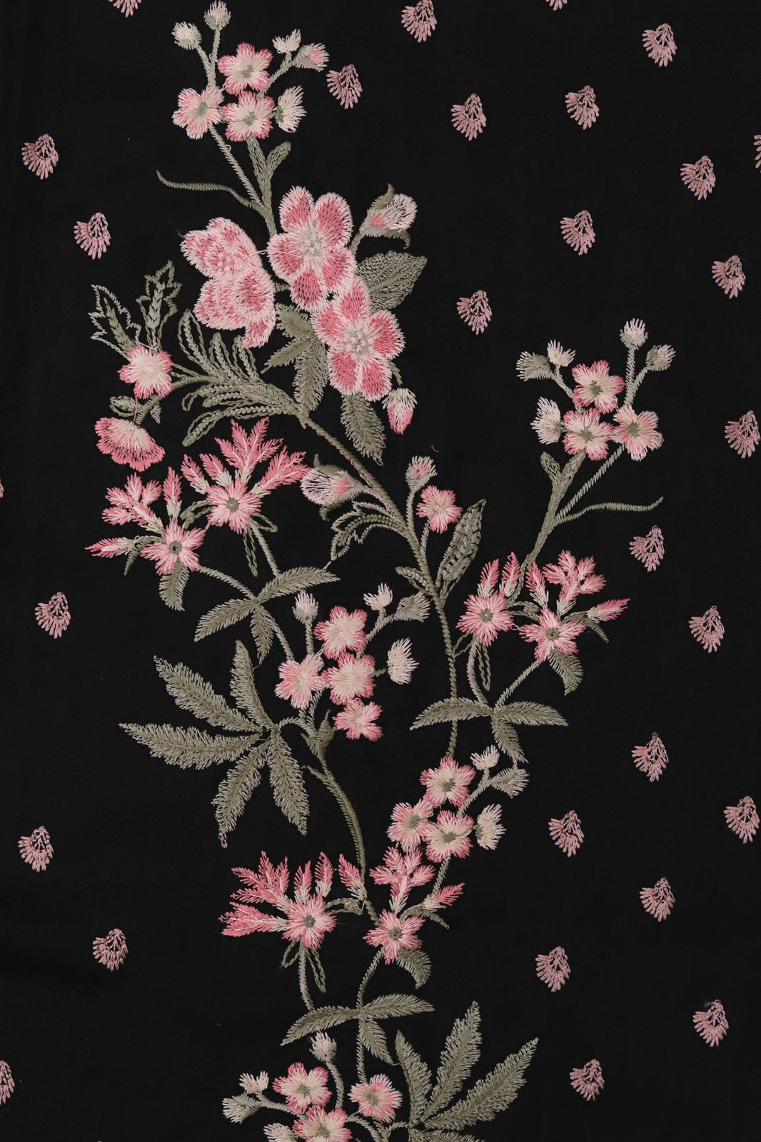 Khaadi Dhanak – 3PC Embroidered Suit | Classic Black & Pink | Wool Shawl