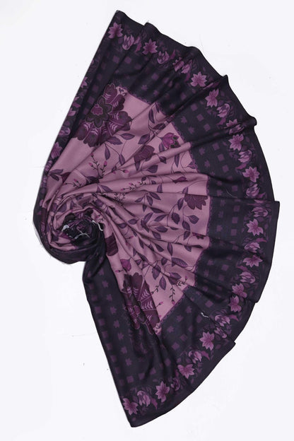 Mahnur Dhanak – 3PC Embroidered Suit | Plum Purple | Wool Shawl