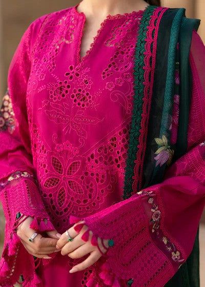 Saira Rizwan – 3PC Embroidered Suit | Hot Pink | Twill/Wool Dupatta